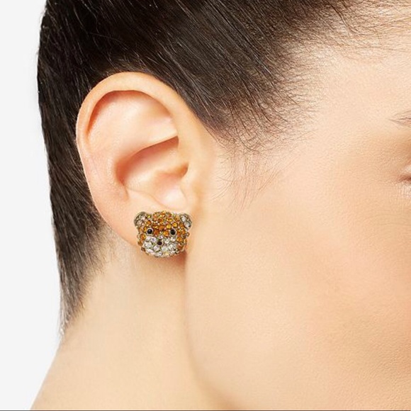 Betsey Johnson GT Pave Teddy Bear Stud Earrings - Picture 4 of 10